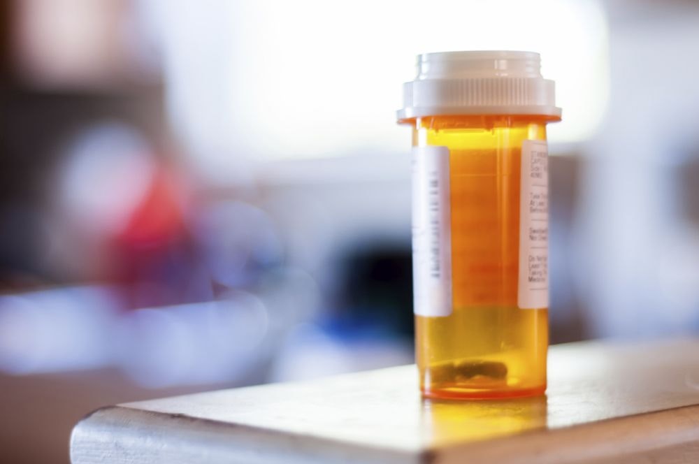 Pharmaceutical drugs on a table