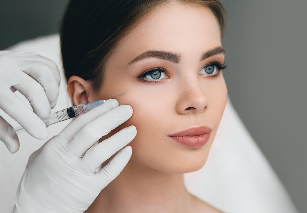 Woman getting injection