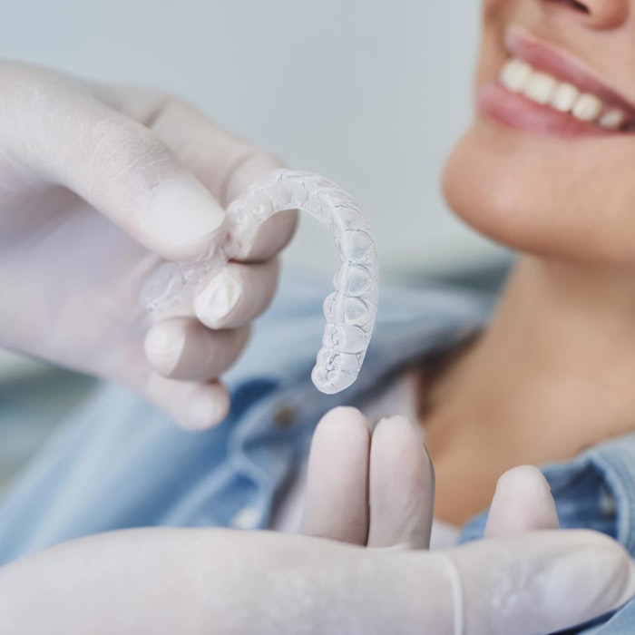 Illustration of Invisalign tray