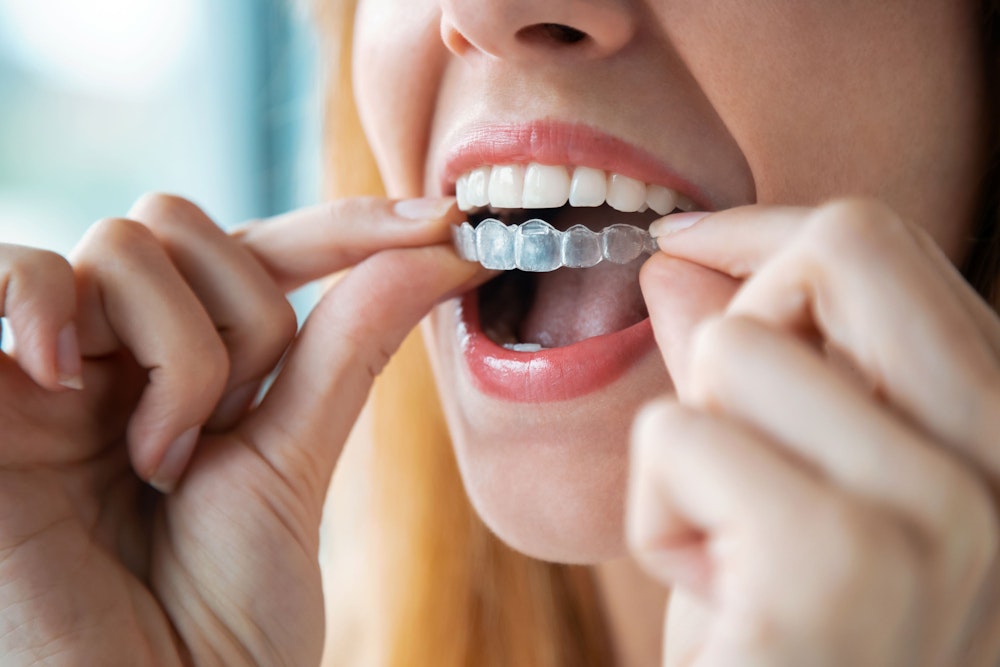 Woman wearing invisalign