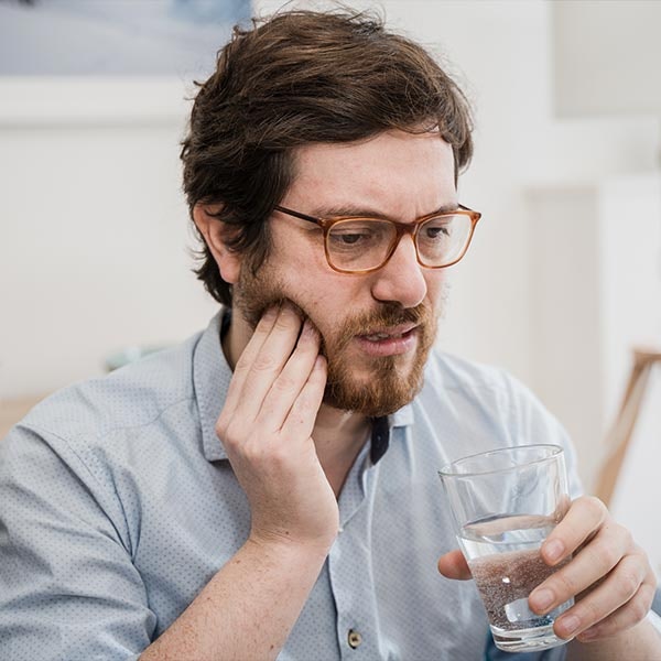 Man with jaw pain