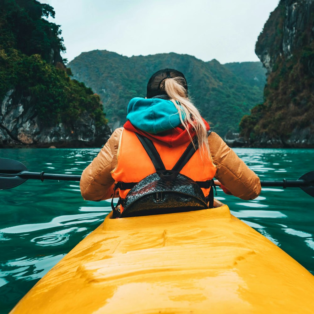 Woman kayaking