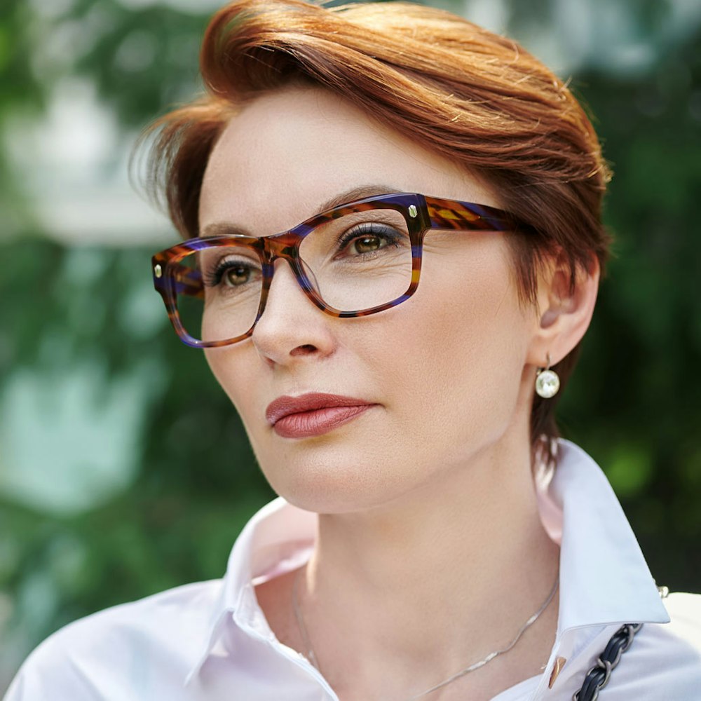 Fashionable woman with glasses