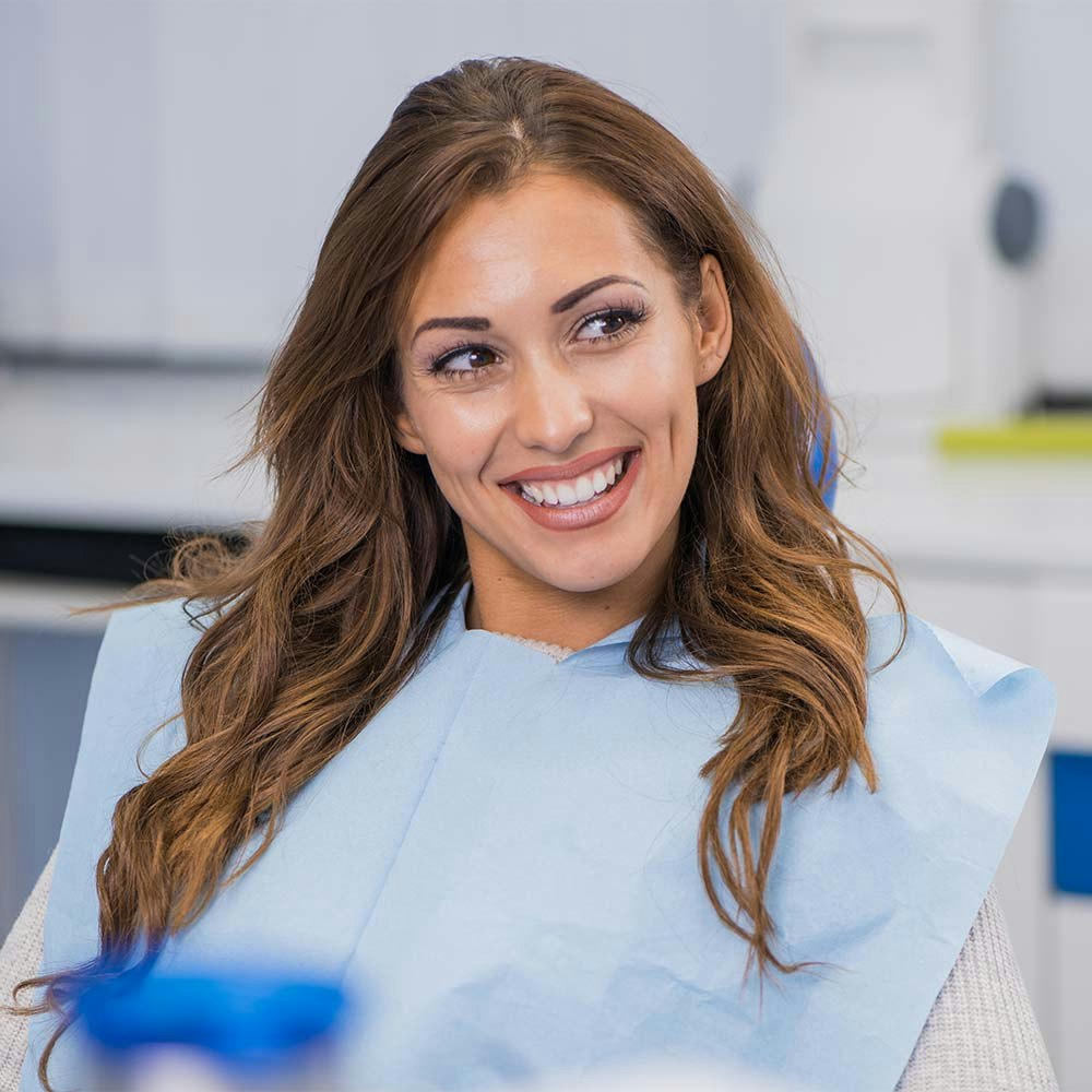Smiling dental patient