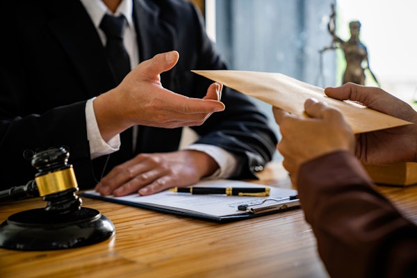 Lawyer receiving form