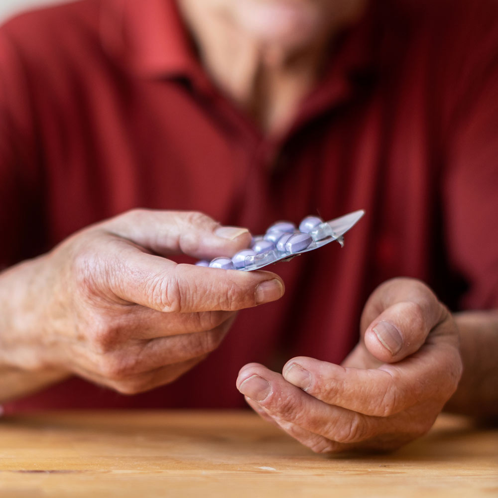 Elderly man and medication