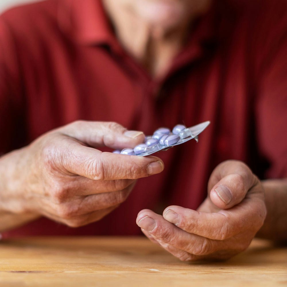 Elderly man and medication