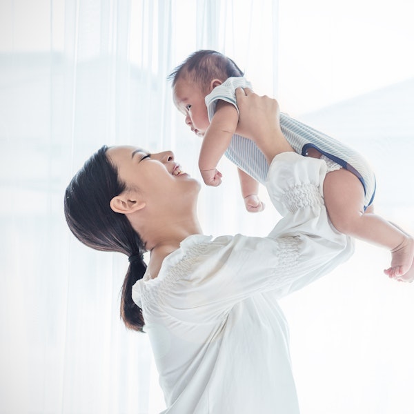 Young mom raising baby