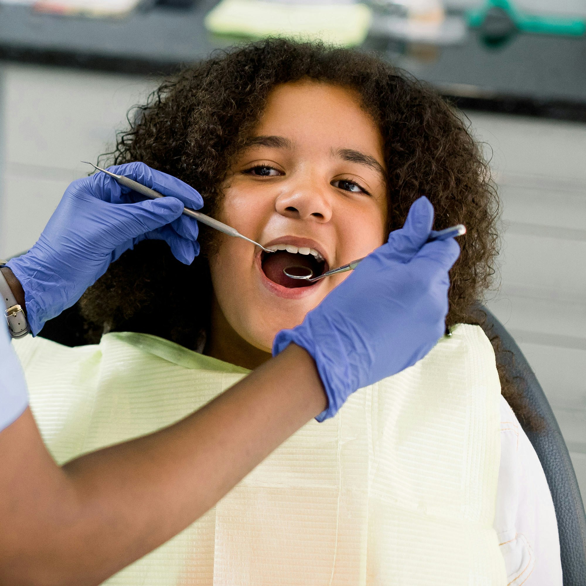 child in dental chair