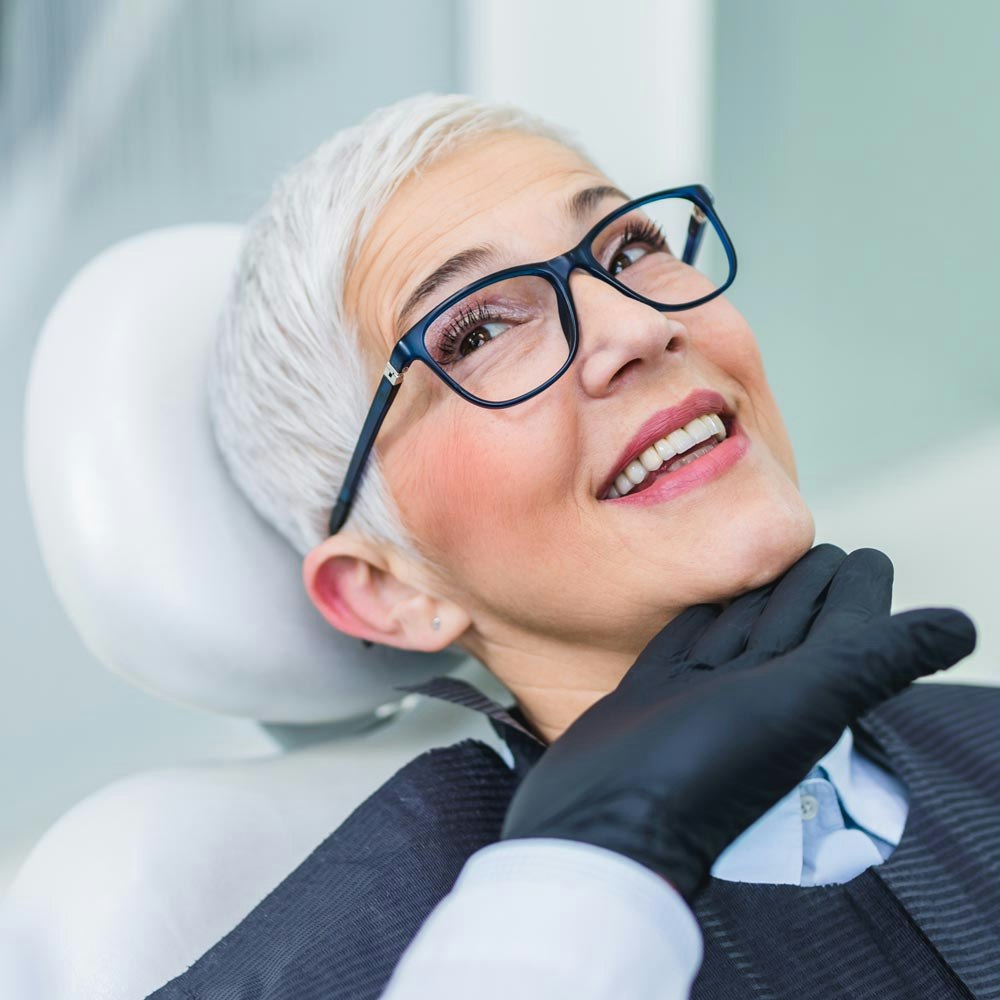 Smiling dental patient