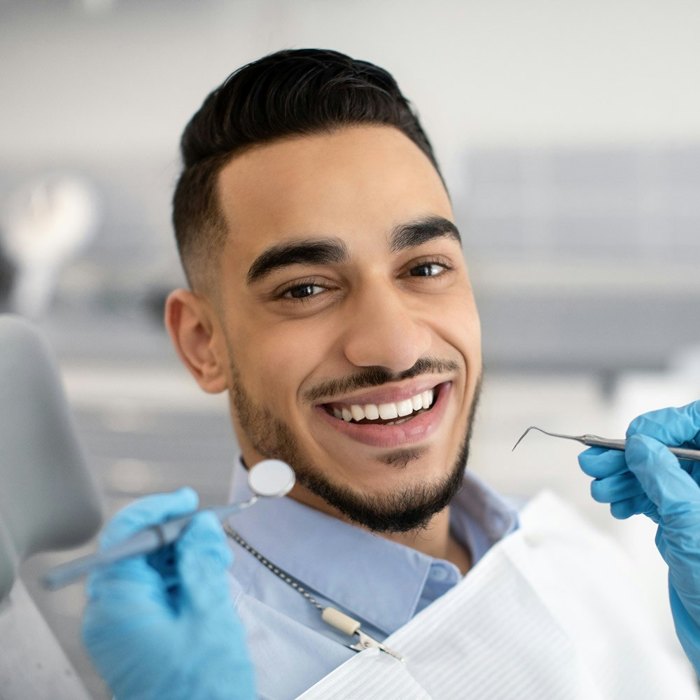 Smiling dental patient