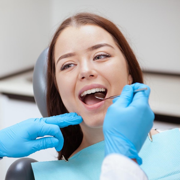 Smiling dental patient