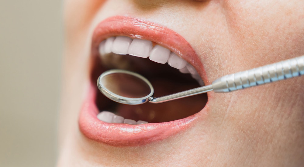 Close up of patient smiling at the dentist