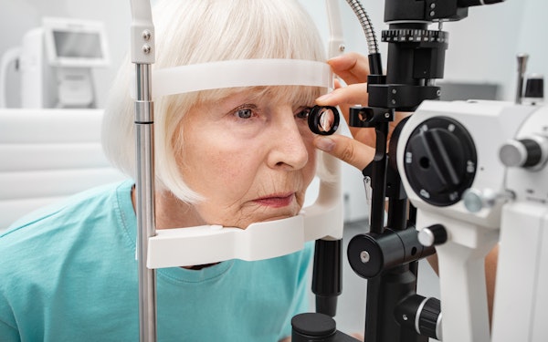 Woman getting checked for cataracts
