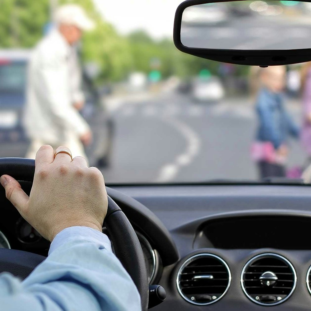 Driver at crosswalk