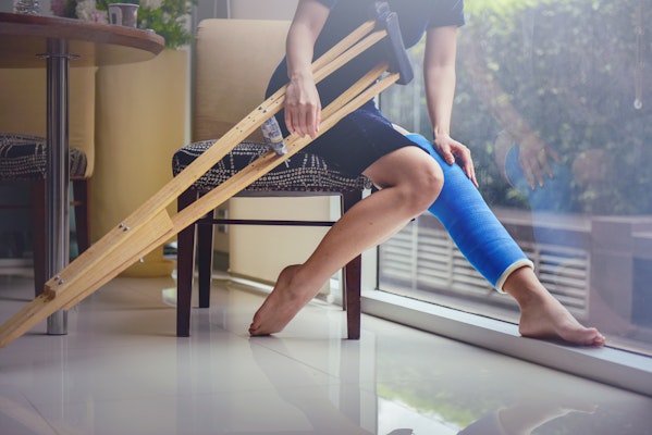 Person with broken leg