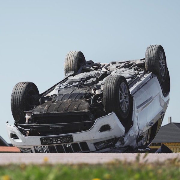 Rolled over car