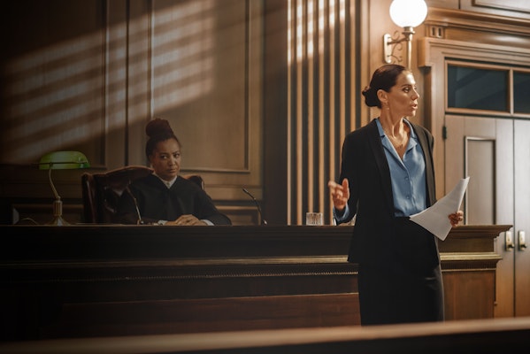 lawyer addressing the court