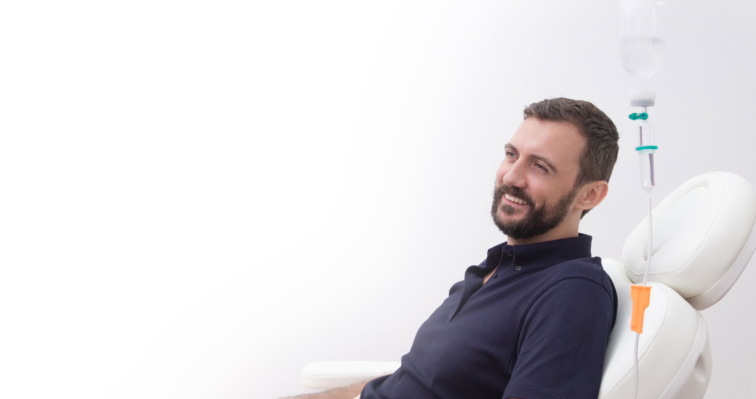 Man with IV Sedation in dental chair