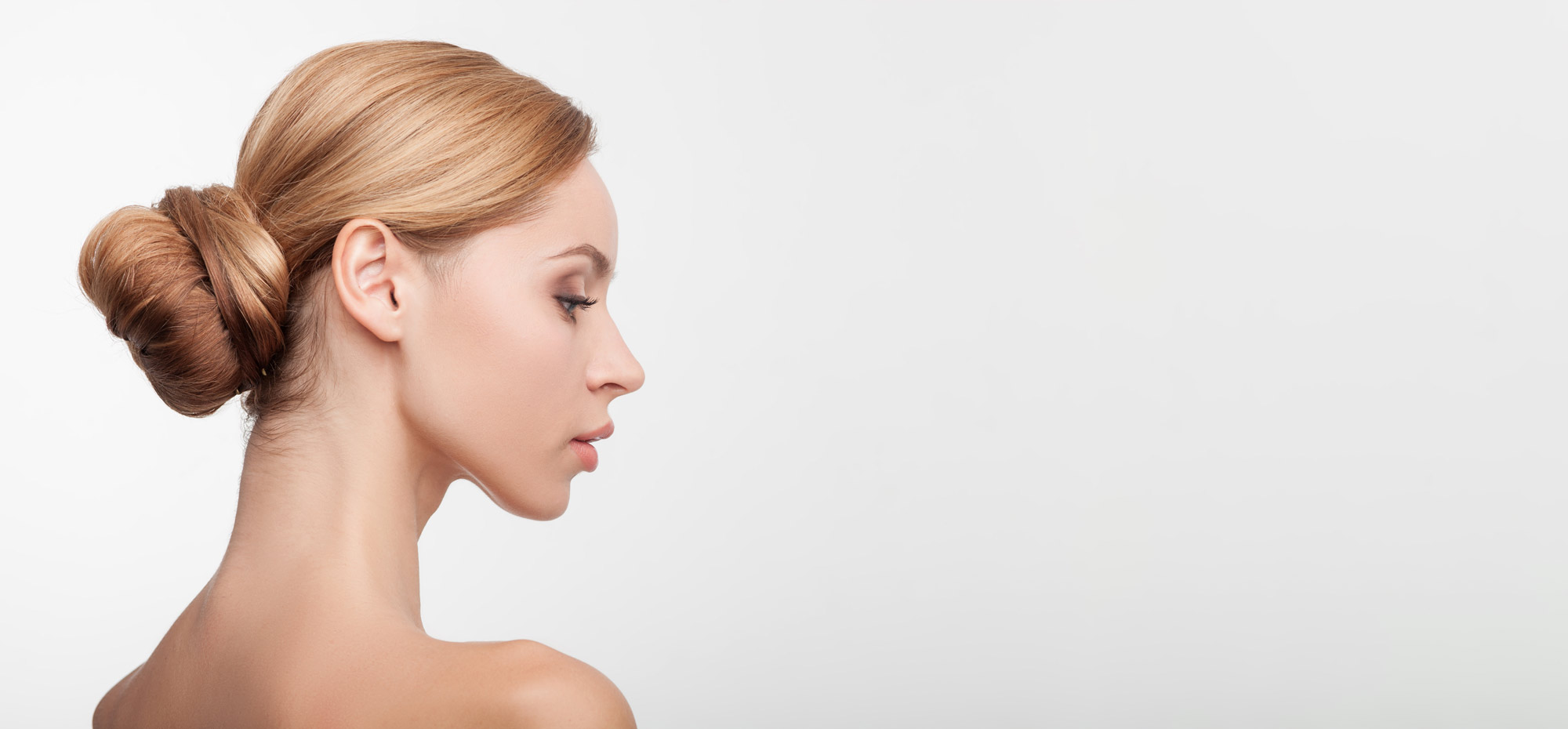 woman in profile highlighting facial appearance