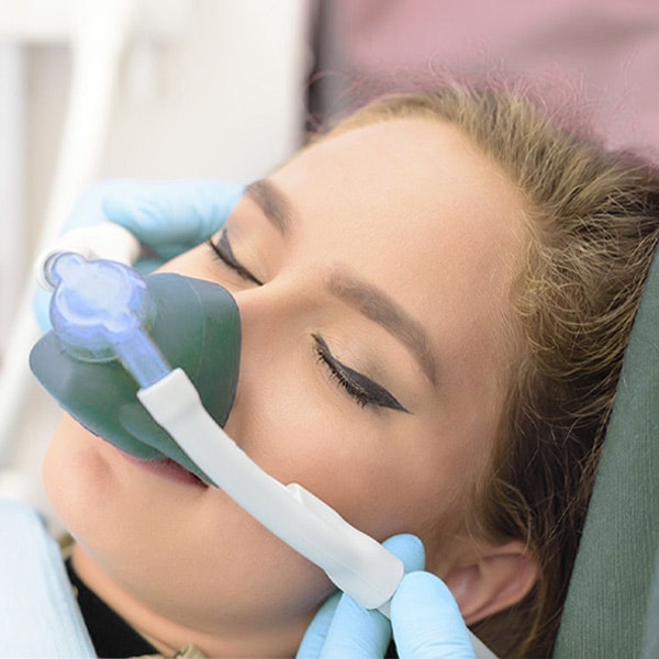Woman receiving nitrous oxide
