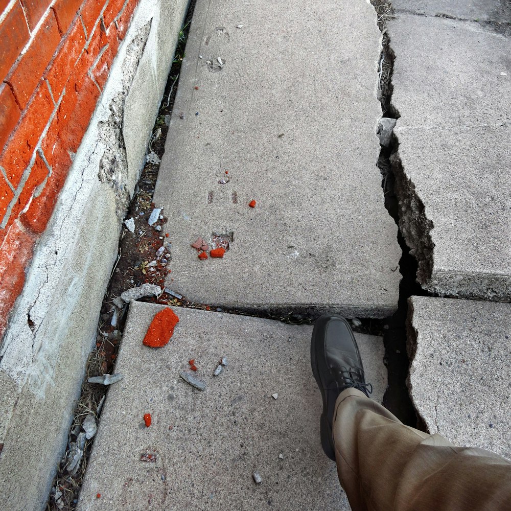 Uneven concrete