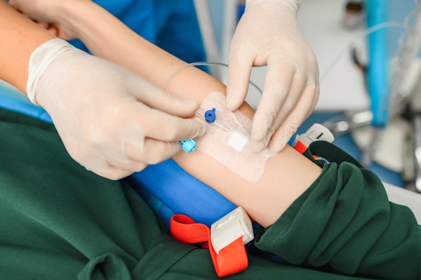 Hand with IV sedation