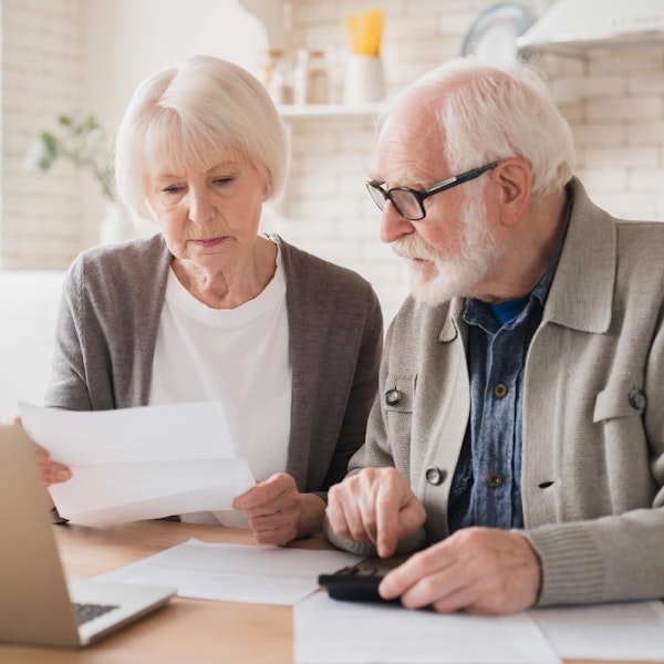 Couple looking at insurance plans