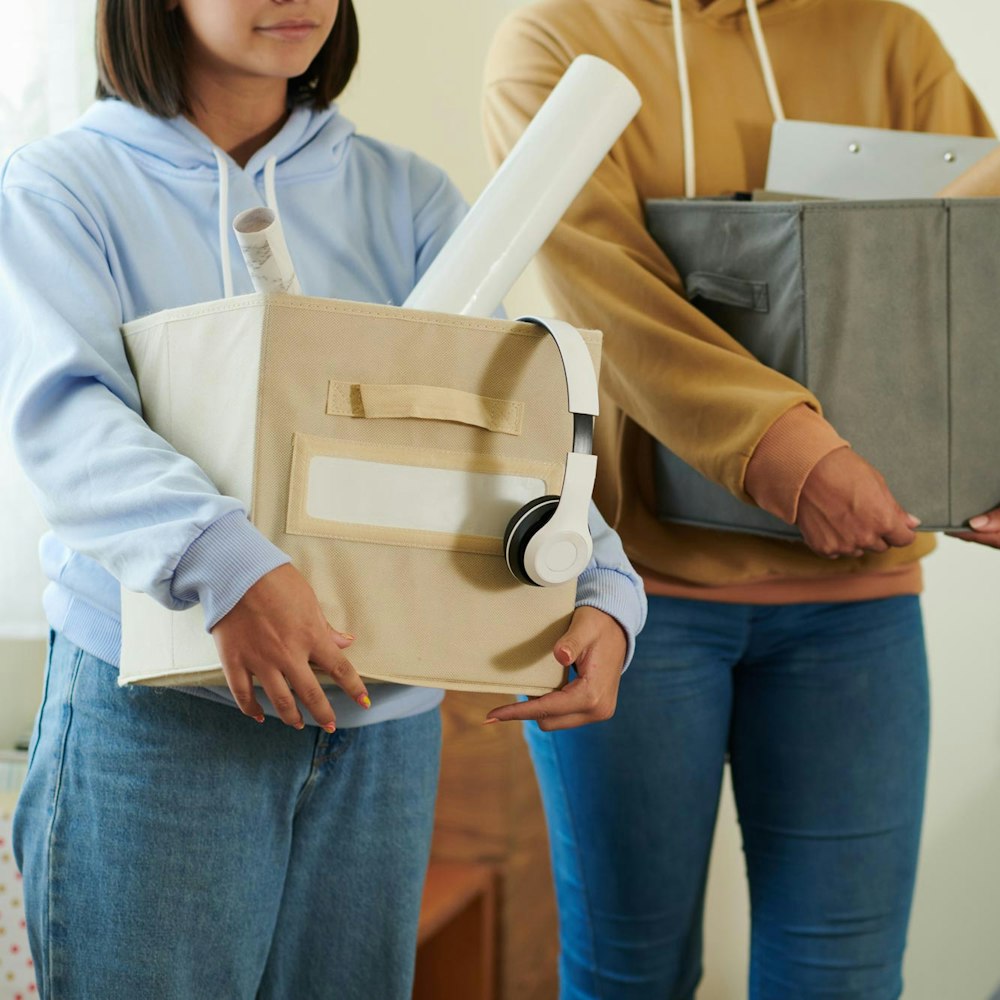mother and daughter moving