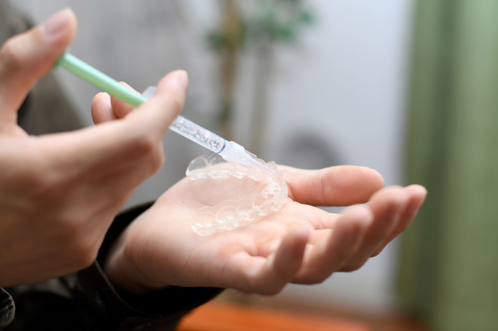 Close-up of whitening tray