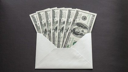 hundred-dollar bills in envelope