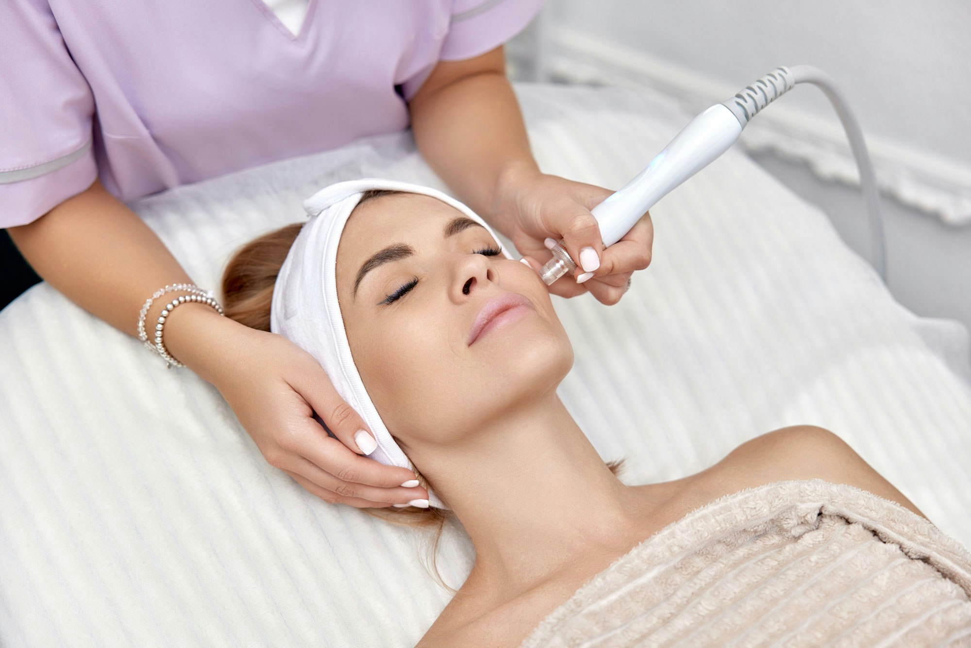 woman getting dermabrasion