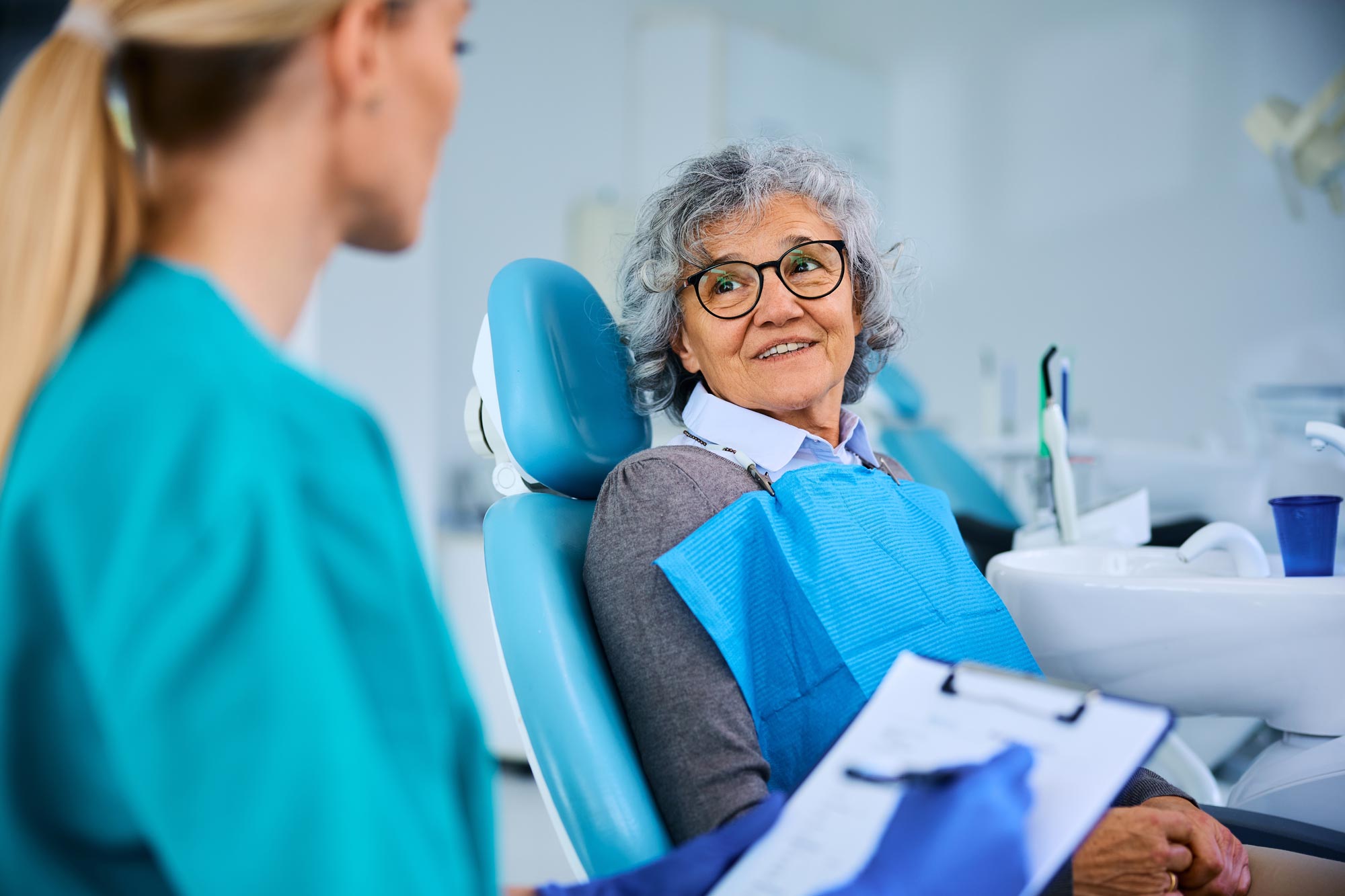 woman in the dentist's chair