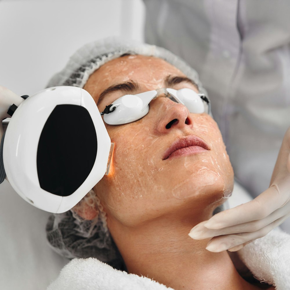 Patient receiving laser treatment