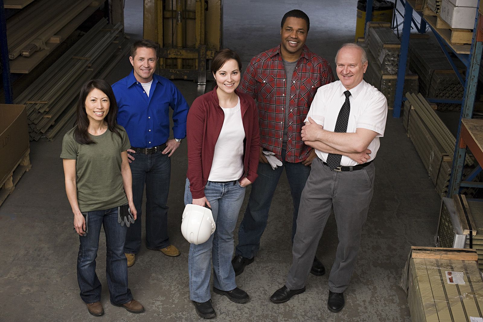 workers standing in a warehouse