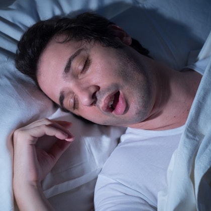 Man sleeping with mouth open