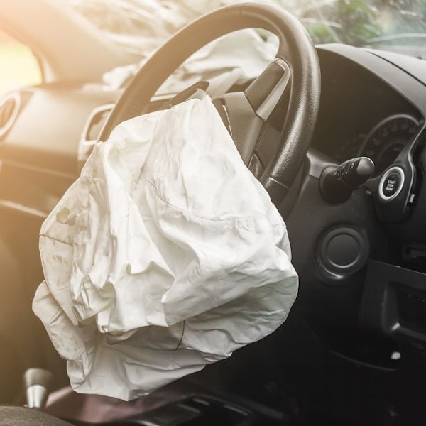Airbag set off in a car after an auto accident
