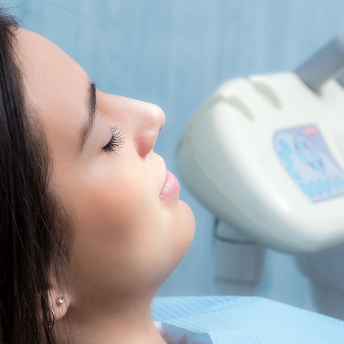Relaxed woman in treatment chair