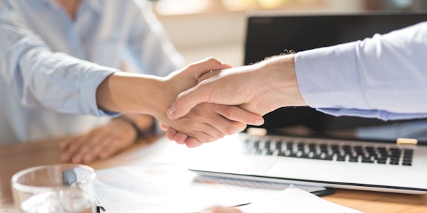 Business partners shaking hands