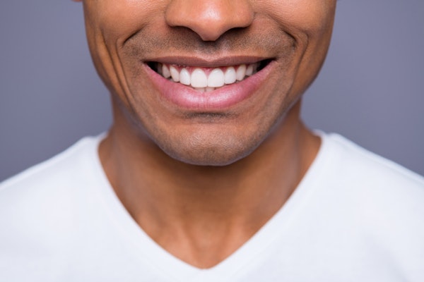 Close-up of a man's smile