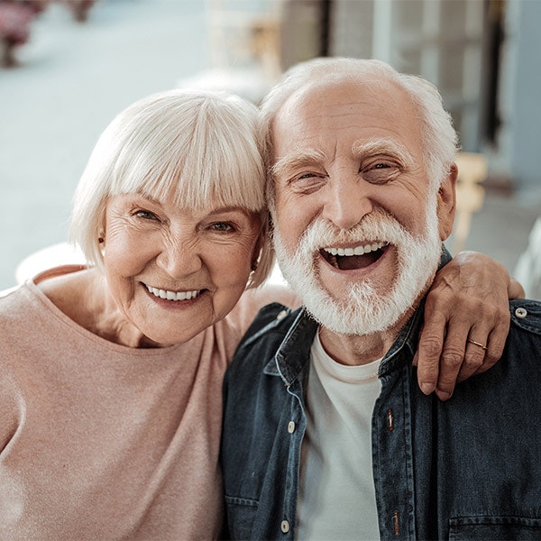 Smiling older couple