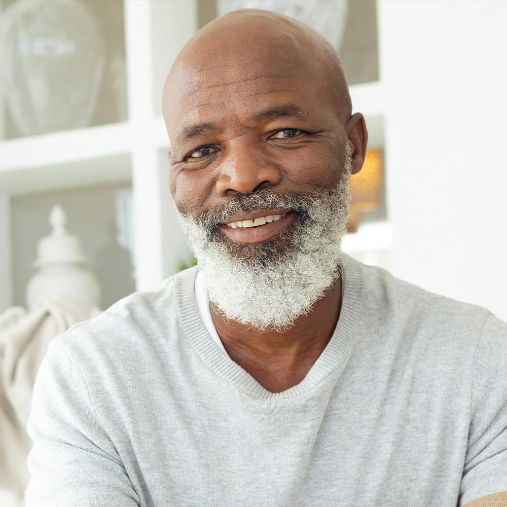Smiling man after a successful bone graft