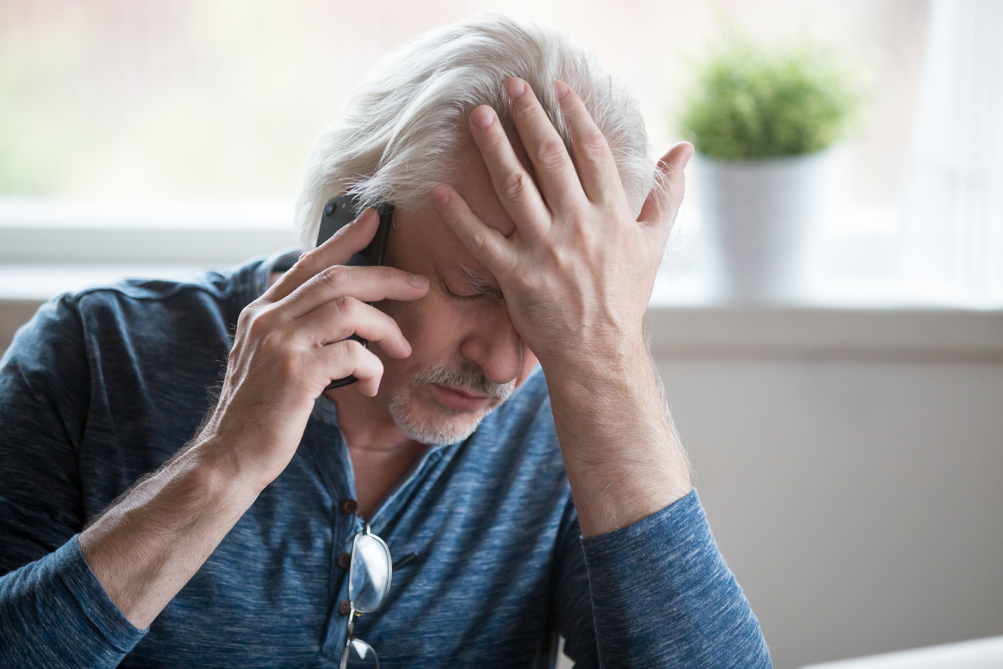 Stressed mature man