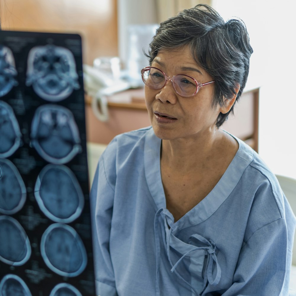 Woman with brain injuries x-ray