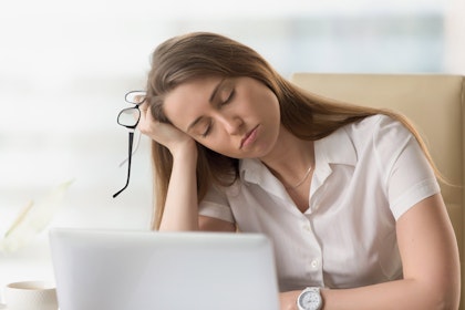 Woman tired at work