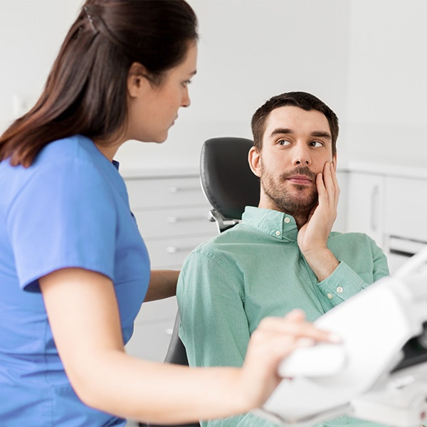 man in dentist's chair