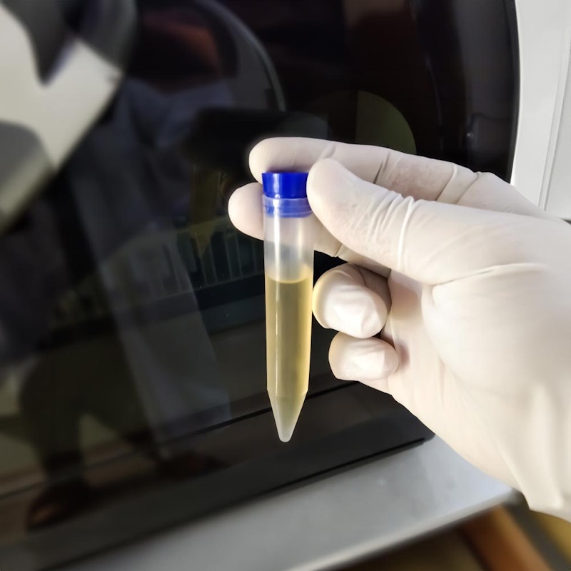 Urine Test being held by hand