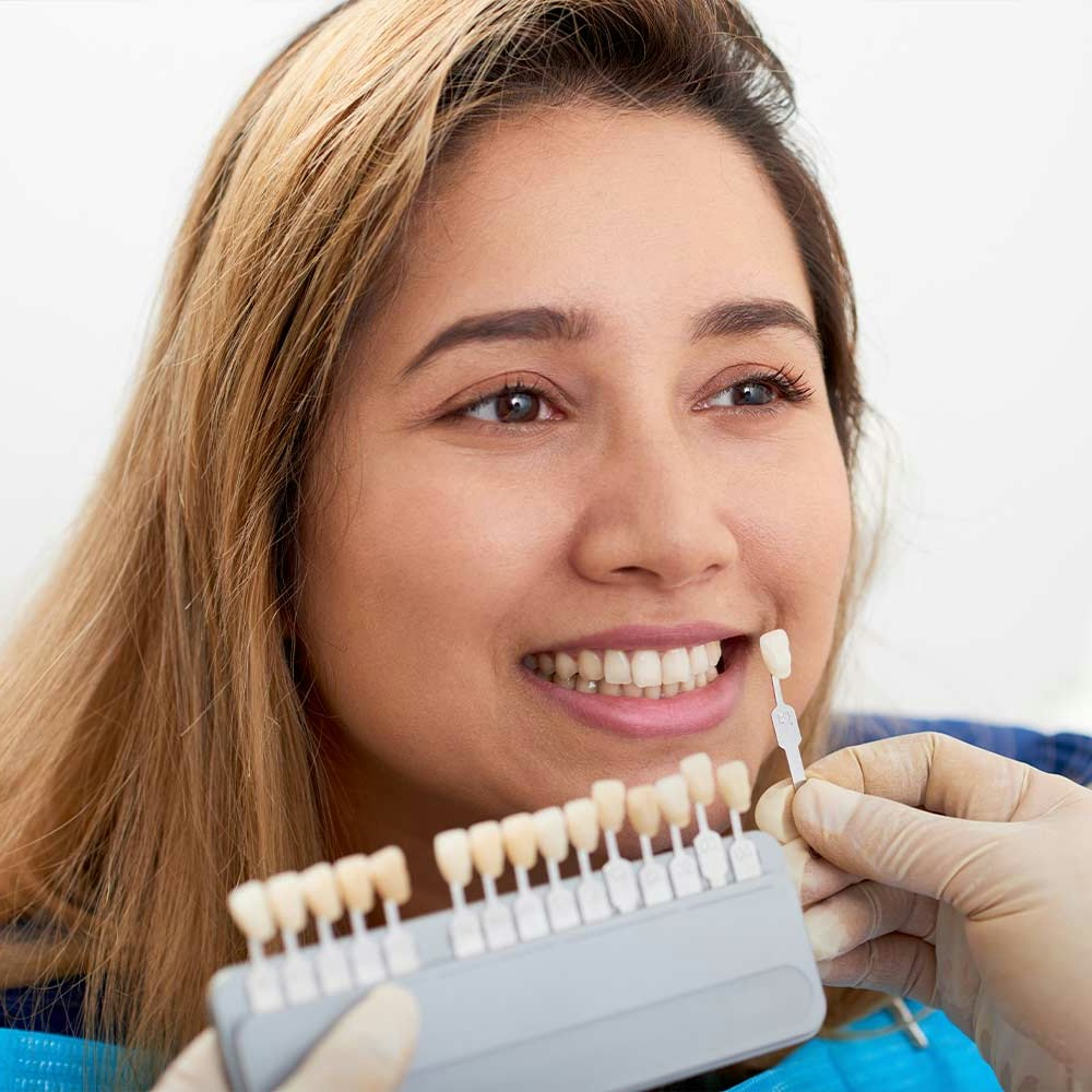 Woman with veneer options