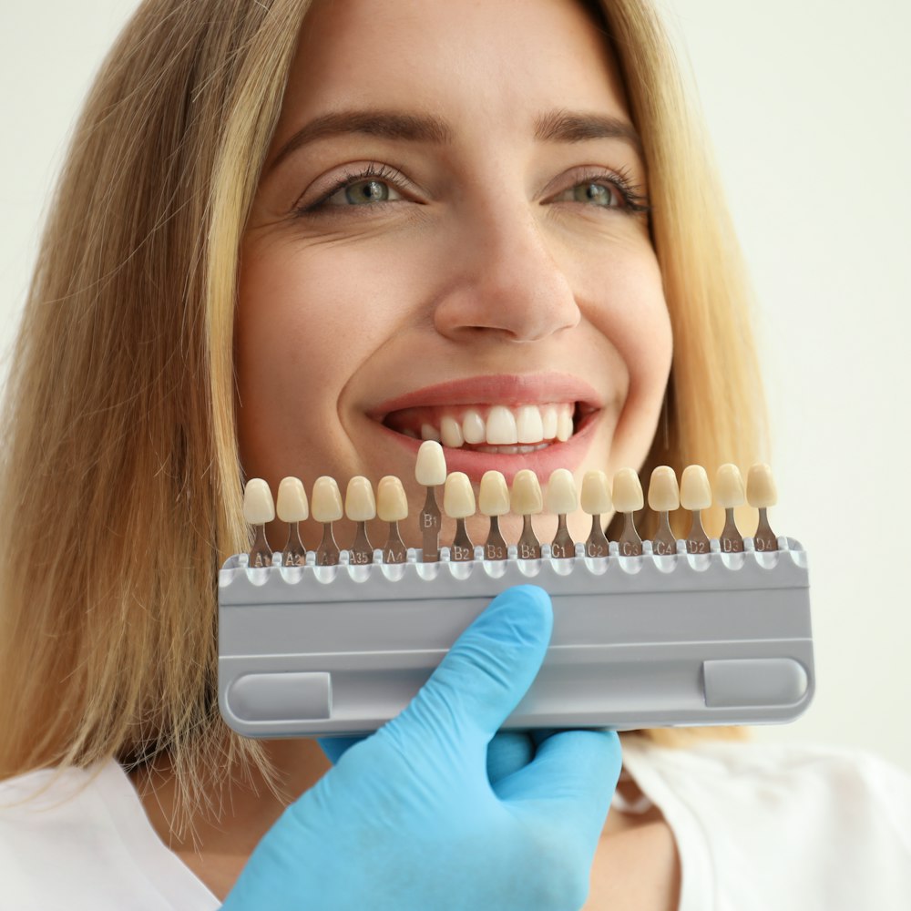 Smiling lady getting veneers