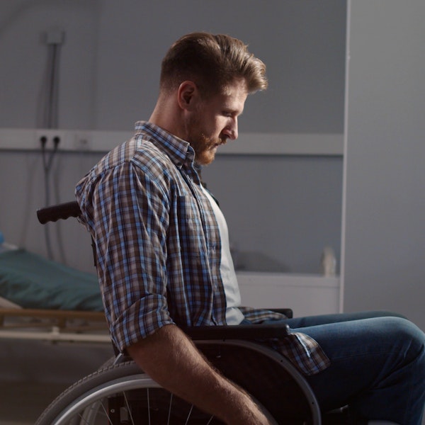 Disabled man in wheelchair